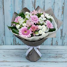 Букет цветов из:  Герберы, Альстромерии и Хризантемы в Юргамыш