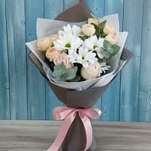 Букет цветов из:  Хризантемы и Розы #REPLACE_PRED# Юргамыш