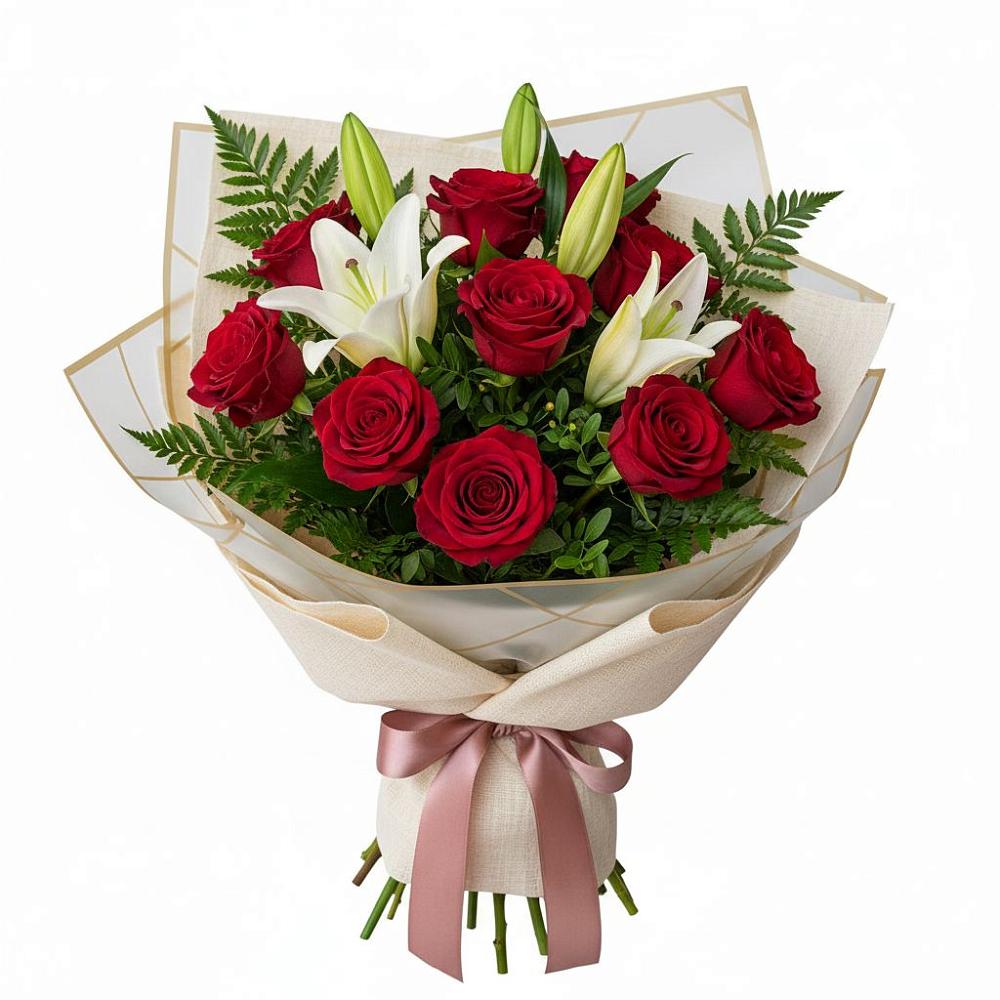 Букет цветов из: Лилии и Розы в Юргамыш