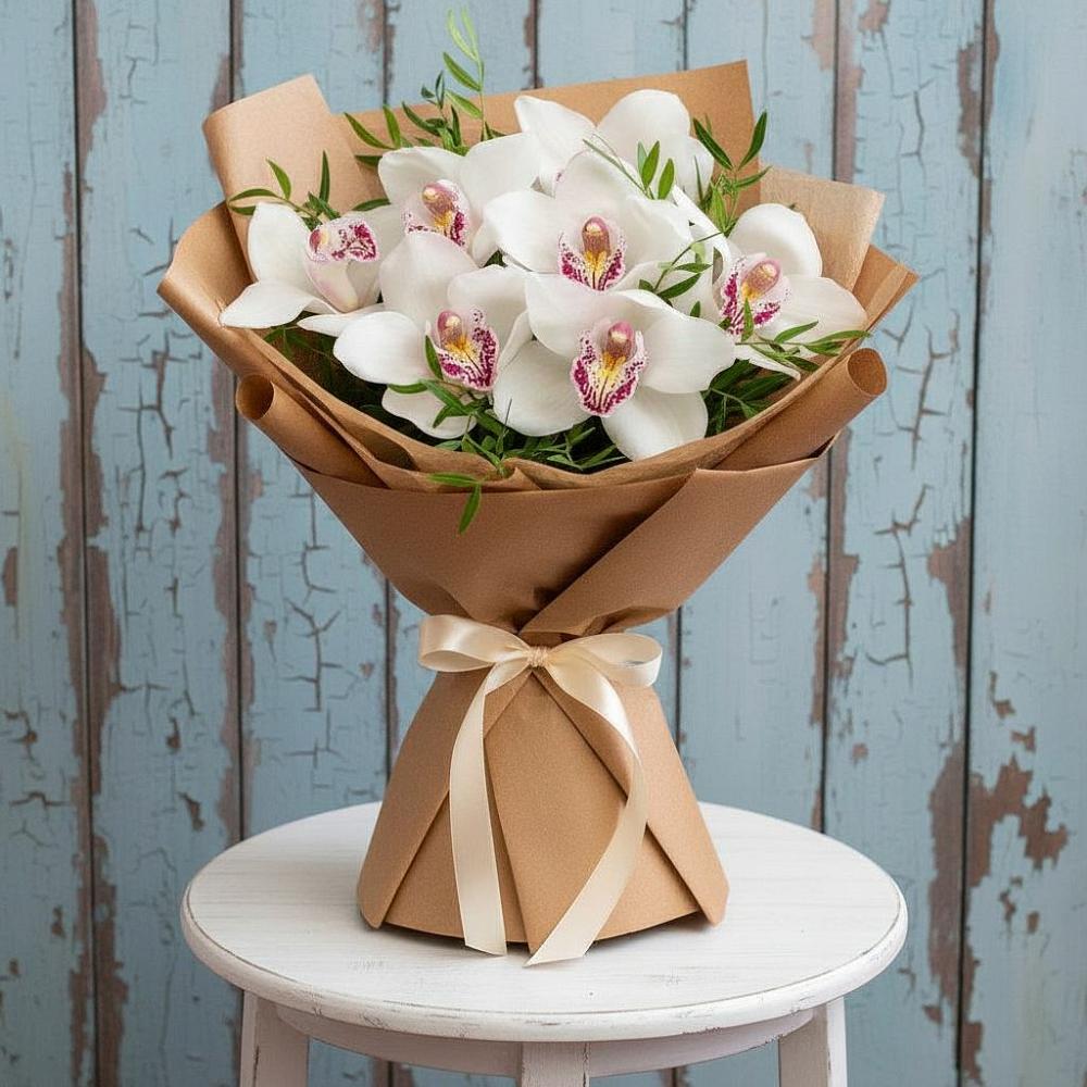 Букет цветов из: Орхидеи и Розы в Юргамыш
