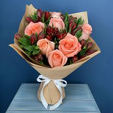Букет цветов из:  Розы и Альстромерии в Юргамыш