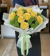 Букет цветов из:  Хризантемы и Розы в Юргамыш