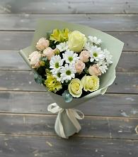 Букет цветов из:  Альстромерии, Розы и Хризантемы в Юргамыш